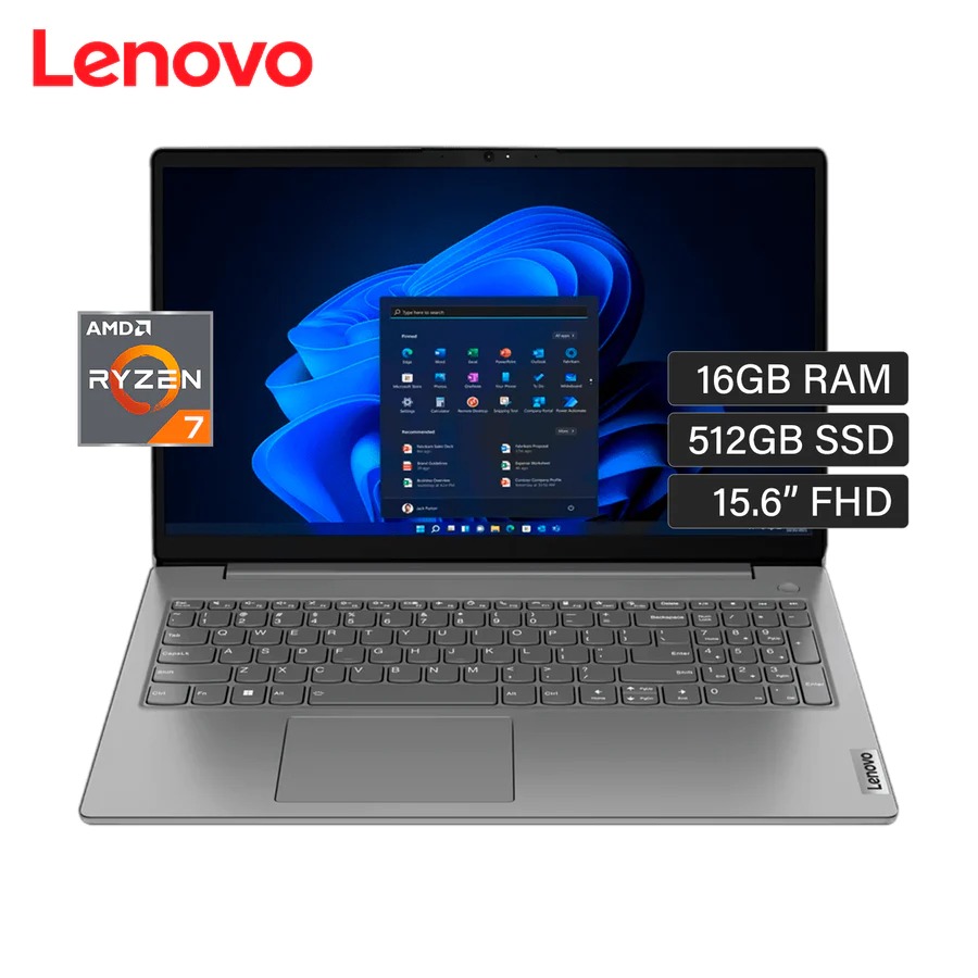 Laptop LenovoV15 G3 ABA Ryzen 7 5825U RAM 16GB Disco 512GB SSD 15.6" FHD FreeDos